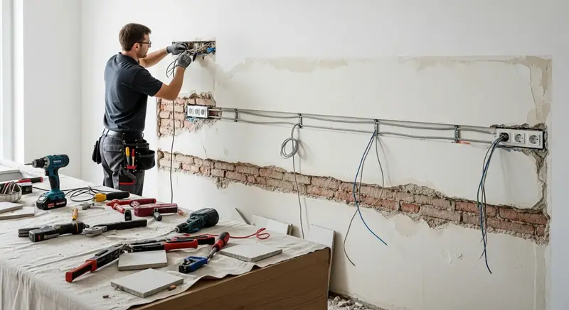 Küchensanierung München – Küche renovieren lassen mit neuer Elektrik, Fliesen und Wasseranschlüssen vom Handwerkerbetrieb